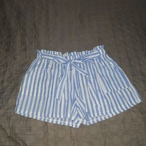 Shein paper bag stripped blue and white shorts 2xl
